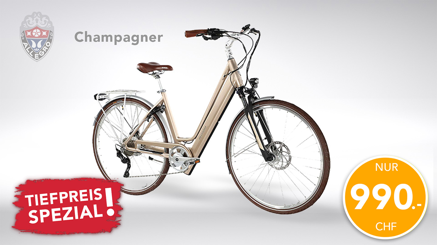 allegro e bike zum tiefpreis nur 990 farbe champagner