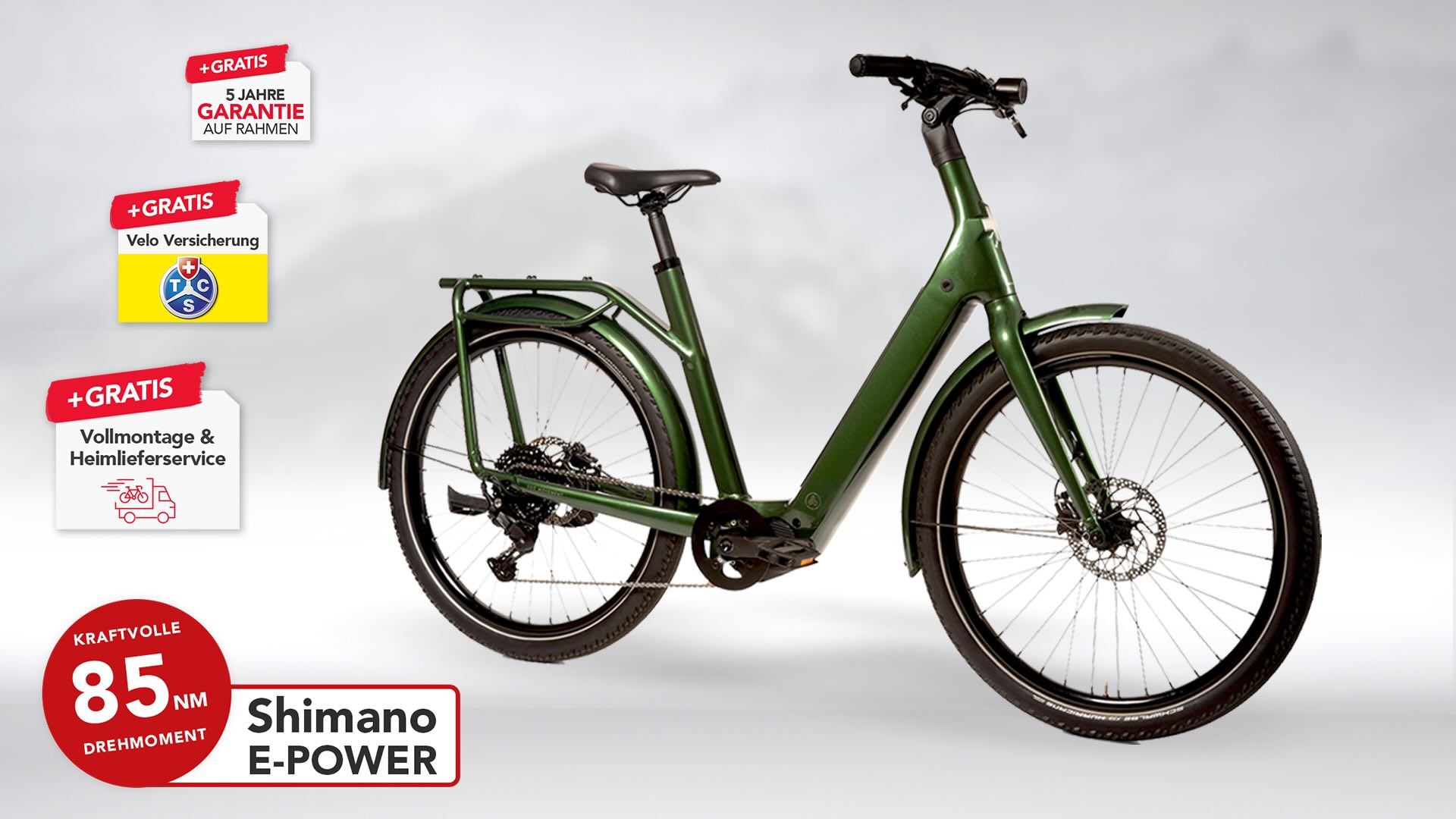 Allegro E-Bikes kaufen in der Schweiz E-Comfort E-Bike mit Shimano Motor kaufen Schweiz